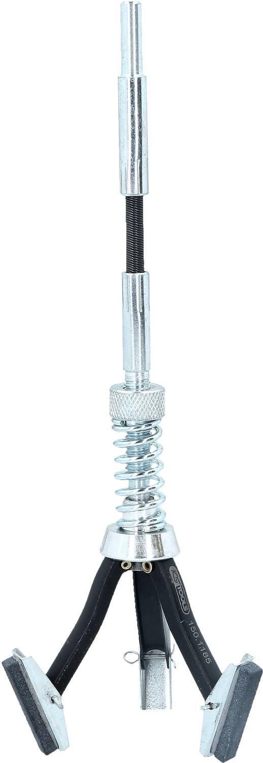 A mechanical gripper with three flexible arms and a spring in the centre, suitable for grasping small objects in confined spaces.