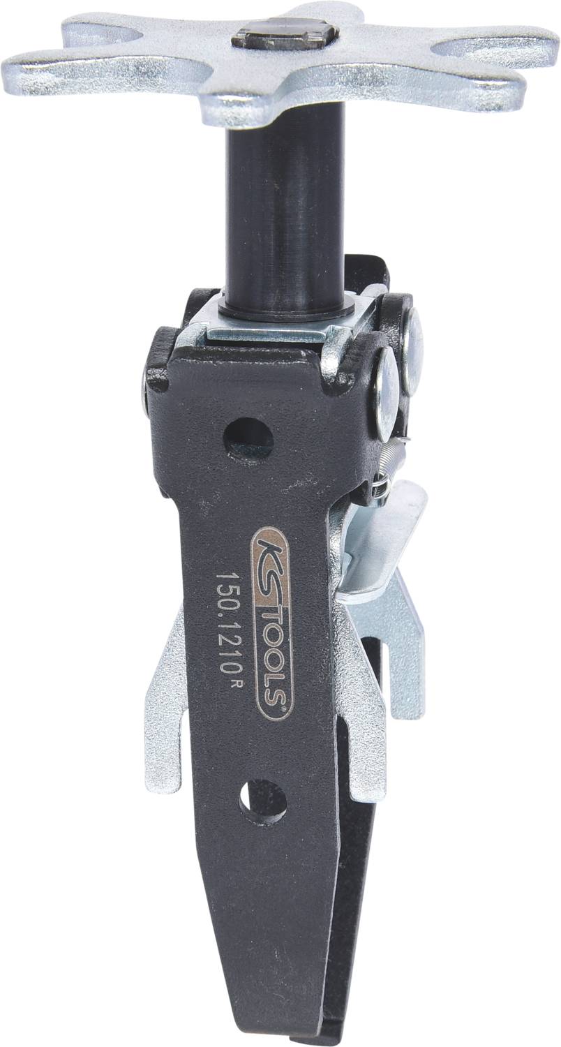 A brake calliper piston reset tool with four-arm design and black handle, used for disc brake maintenance.