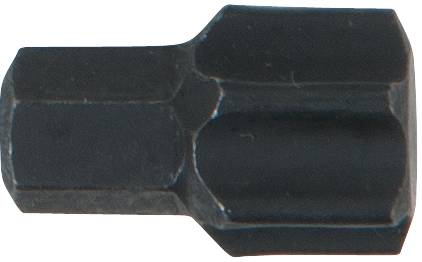 A metallic screwdriver bit with a hexagonal shank and cylindrical tip, suitable for screwdrivers or power drills.