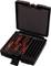 An open toolkit with six red screwdrivers in various sizes, neatly arranged in foam inserts.