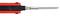 A soldering iron with a red handle and metallic tip, primarily used for electronics and metalworking.