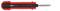 A red LSA insertion tool with a black handle; Model number 150.1207. Used for inserting wires in telecommunications networks.