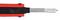 A red safety knife with a retractable blade, suitable for cutting materials such as cardboard or plastic.