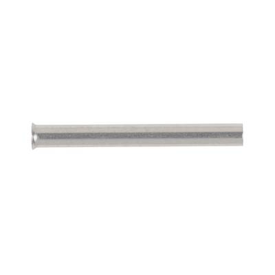 A silver-coloured, cylindrical metal pin on a white background.