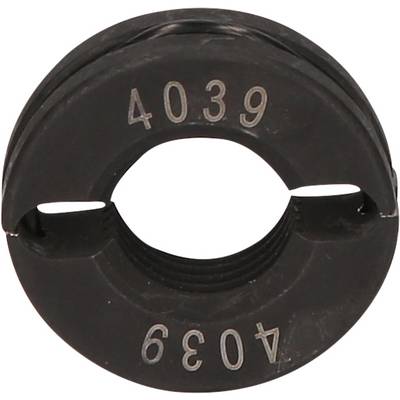 The image depicts a black metal clip with the number '4039' engraved on it. It is used for securing cables.