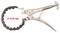 Pipe Pliers with Chain Lock, adjustable gripping surface from 19 to 83 mm. Ideal for holding and turning pipes and other cylindrical objects.