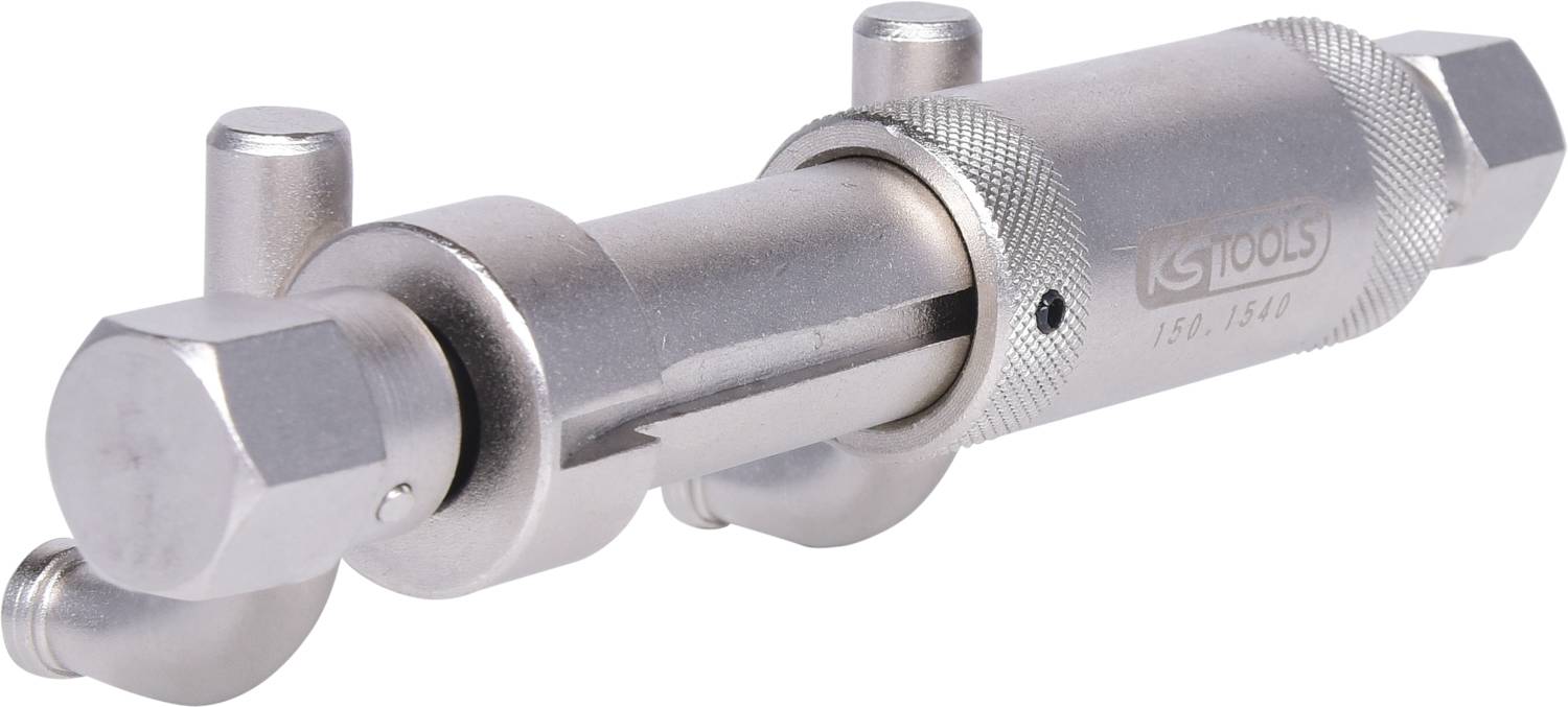 An adjustable puller tool made of metal with a non-slip handle, suitable for removing bearings and gears in machinery.