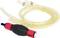 A transparent tube with a black and red hand pump, suitable for siphoning or transferring liquids.
