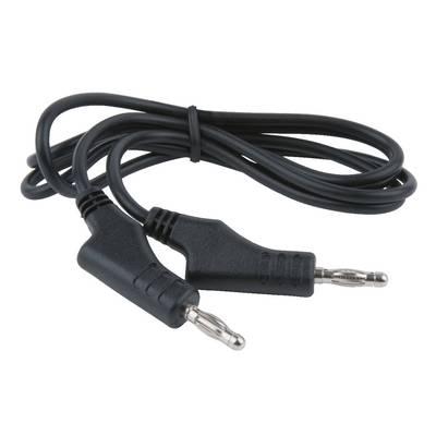 Black audio cable with two jack plugs at the ends, commonly used for audio connections between devices.