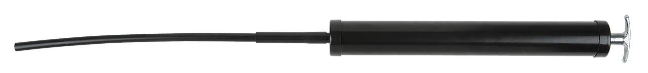 Black hand pump with hose.