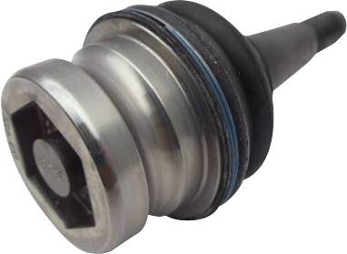 A silver car component, possibly a drive part, with a black rubber seal and a hexagonal bolt at the front.