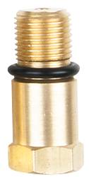A gold-coloured metal adapter with threading and a black sealing ring, possibly part of installation or pipe connection accessories.