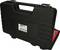 Black hard-shell case with carry handle, contains tools.
