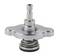 Metal car component, valve-shaped, silver-coloured, against a white background.