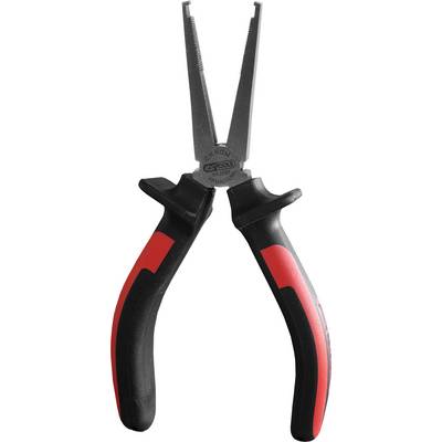A red and black needle-nose pliers, useful for precise gripping and cutting work in craftsman activities.