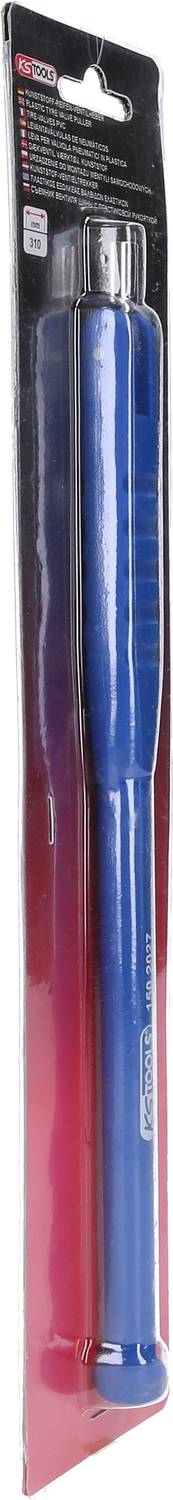 Packaged disposable lighter in blue, presented on a red and black blister card.