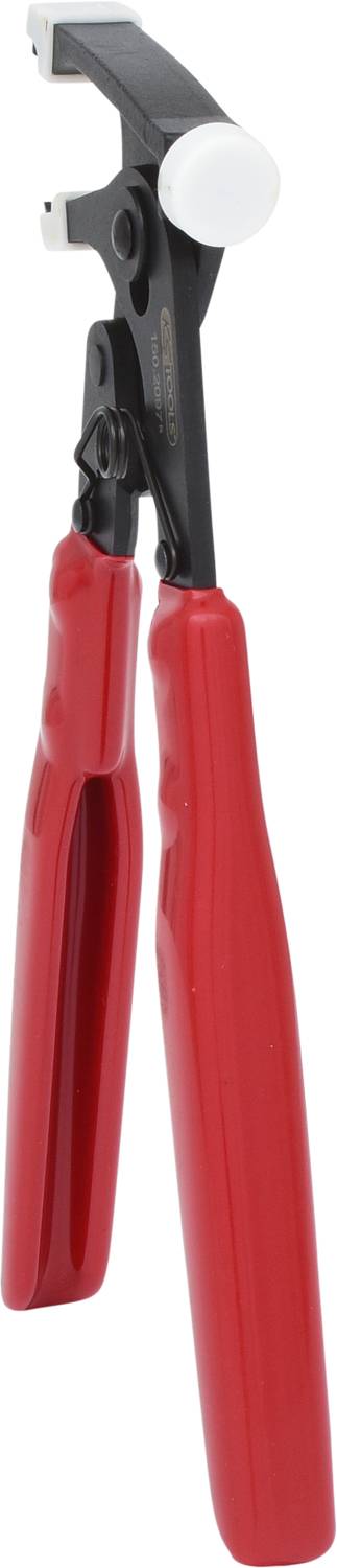 Red wire cutters with metal head and spring, suitable for manual work or repairs in workshops or at home.