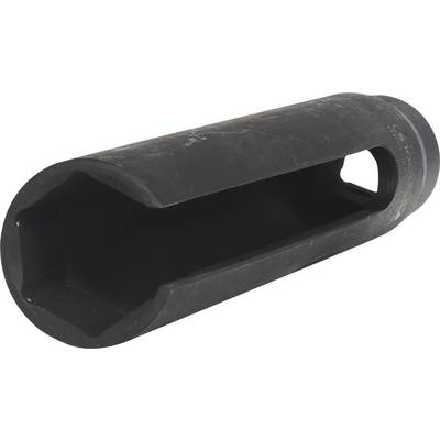 A black, cylindrical tool with open ends and thick walls, likely a socket wrench or an extension bar.