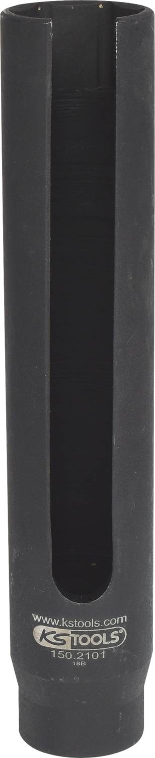 Pictured is a long, black socket key with no distinctive features, featuring a side opening.