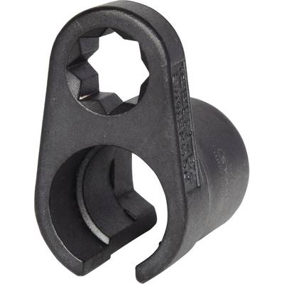A special automotive metal tool for removing oil filters. It has a star-shaped opening and robust construction.