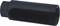 A black, cylindrical metal sleeve with a side section cut out, potentially a machine component or accessory piece.