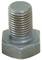 A single silver metal threaded bolt, viewed from above.