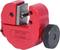 Red pipe cutting tool with black rotating handle, suitable for pipe diameters of 3-16 mm.