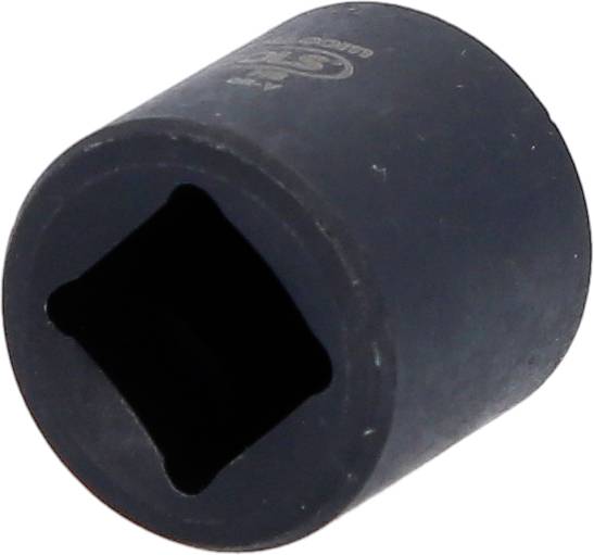 A black hexagonal socket with a square opening at the top, likely suitable for use with a spanner.