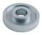 Silver-coloured metal disc with a cylindrical central section, set against a white background. Could serve as an accessory or machine component.