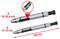 Two adjustable hole saws with diameter specifications: The upper one ranges from 20-26.6 mm, the lower from 15-18 mm. Total length 190 mm.