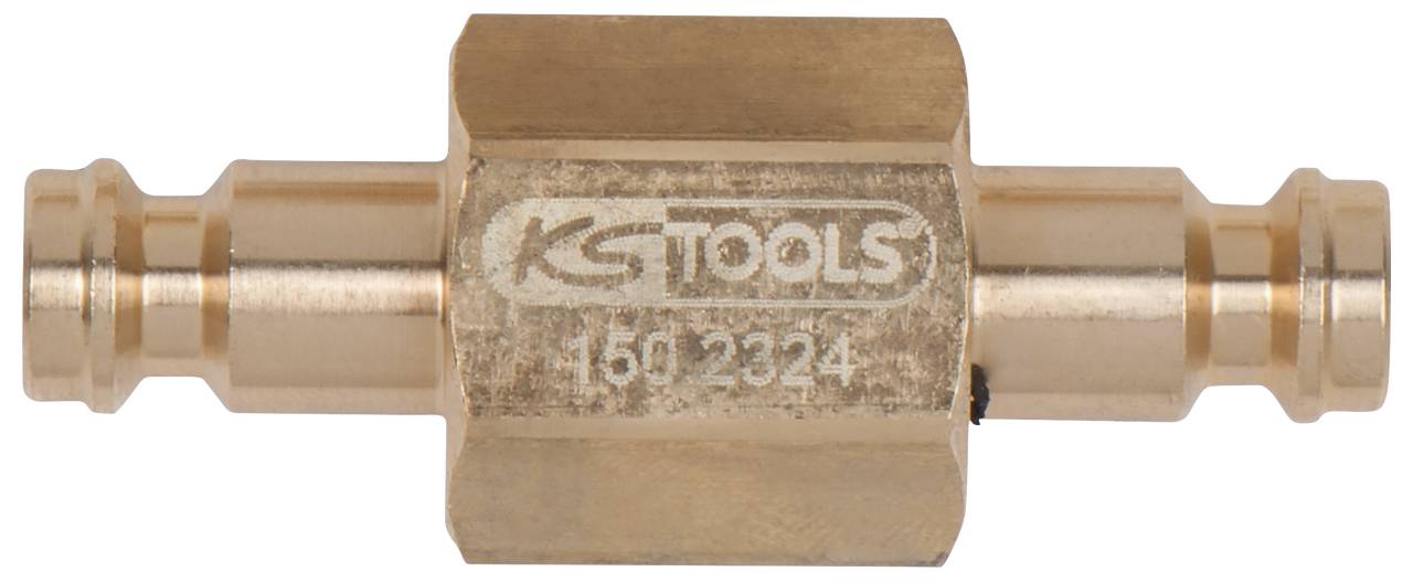 Metal adaptor with the inscription 'KS TOOLS 160.2324', used for connections in technical applications.