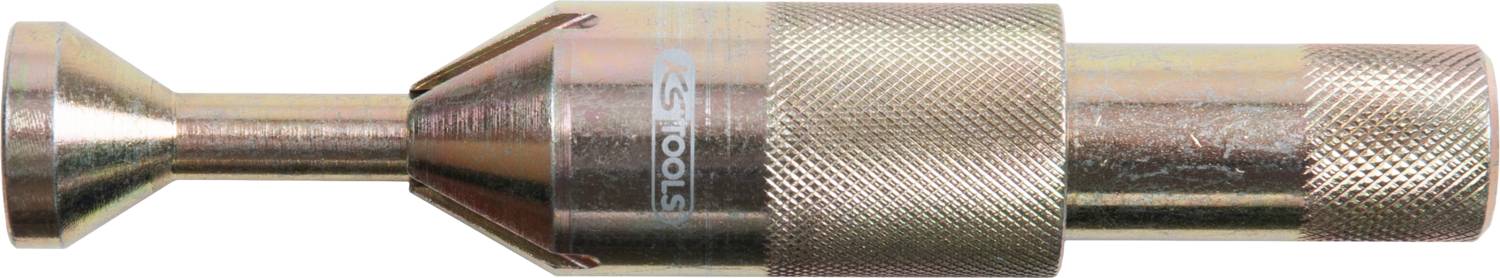 Metal tool with a knurled handle and a conical head, likely a panel beating hammer. Used for vehicle repairs.