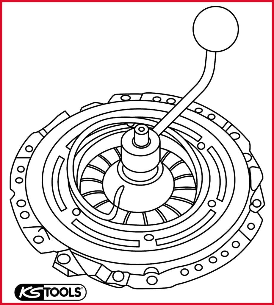 Illustration of a coupling system with lever mechanism, central to vehicle drives.