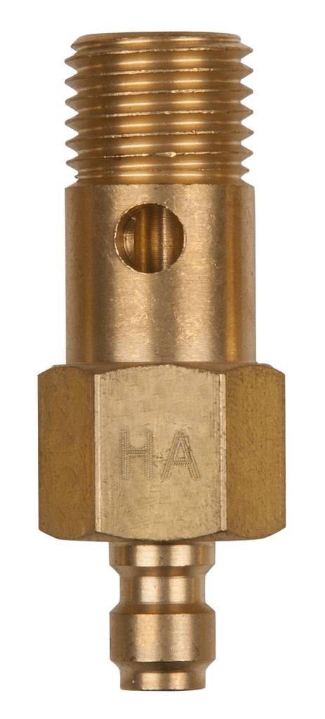 Brass valve with thread and hexagonal shaft. Designed for applications requiring precise control of liquid or gas flow.