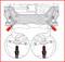 'Diagram shows car component assembly: two screw positions highlighted in close-up to illustrate correct fastening.'