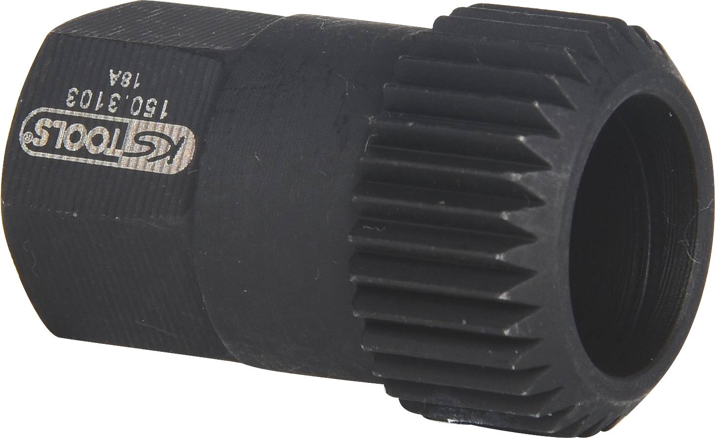 A black, ribbed adaptor by KS Tools with the inscription '150.3103'. It is likely used as a tool attachment.