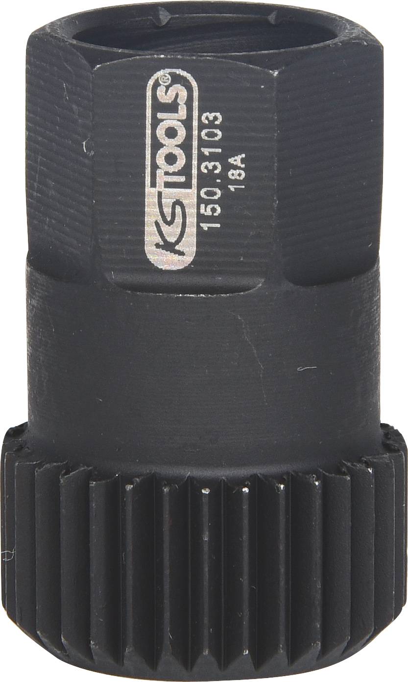 Black-coated socket insert with knurled grip, engraved with 18A, by KS Tools, likely for wheel mounting.