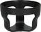 A black plastic mounting bracket with a round, open design. It features curved support structures and is likely intended for a specific functional application.