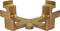 A bronze-coloured metal component with four raised arms, likely a specialised holder or mounting element.