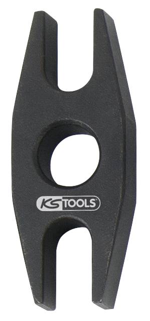Metal wedge with a central hole, manufactured by 'KS Tools', used for mechanical or craftwork tasks.