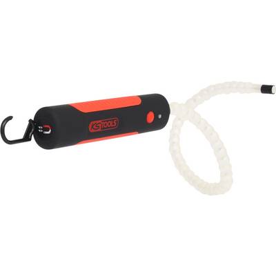 A black and red hand tool with a flexible, transparent hose and hooked tip, manufactured by the brand 'KS Tools'.