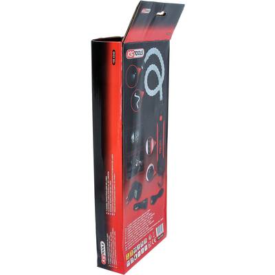 A packaging for a KS Tools endoscope, showing the device and accessories such as cable, hook, and charger.