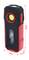 A black and red LED torch measuring 125 mm x 50 mm x 22 mm.