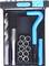 A thread repair kit with drill bit, tap, insertion tool and thread insert bushings in a black box.