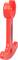 Red plastic tool with hooks at both ends and a central hole, likely for use in the automotive sector.