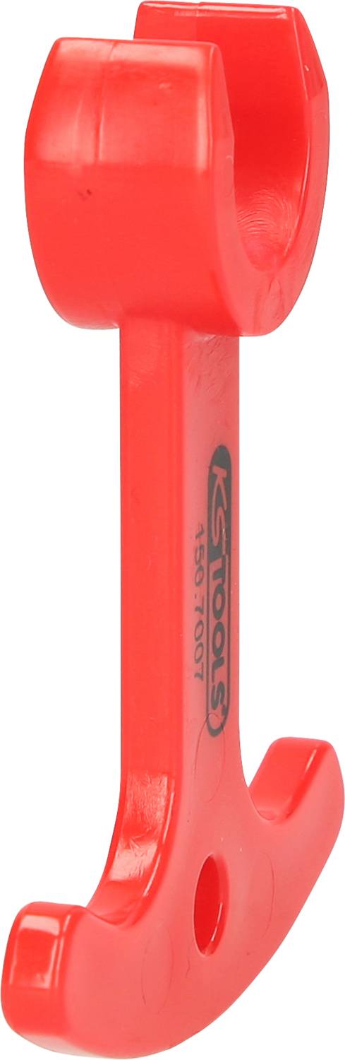 A red plastic wedge, possibly a separation tool, with the inscription 'KS Tools' on the side.