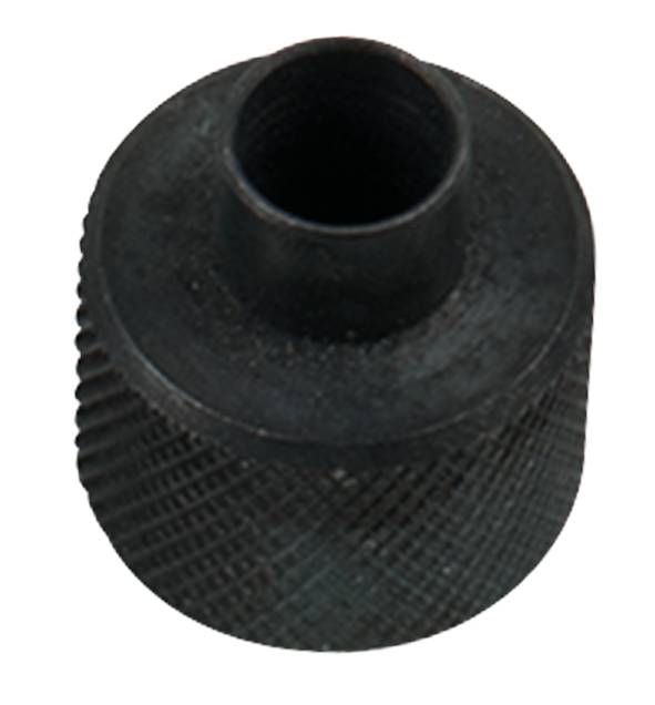 Metal component with a ridged surface and a central cylindrical attachment, possibly a machine part.