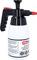 A white hand pump sprayer with a black handle and red spray nozzle, suitable for gardening or cleaning applications.
