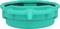 Green plastic lid with two handles on the sides, for a cylindrical container.