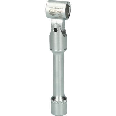 A torque wrench made of metal, suitable for 14mm nuts, with a pivoting head mechanism for easy tightening of bolts.